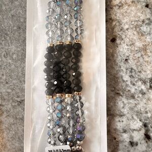 NEW Elegant Black and Clear Beaded Bracelet for Apple Watch 38/40/41mm